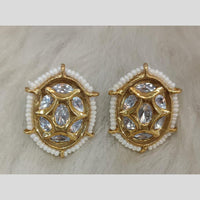 Tarangavi Gold Plated Polki Kundan Stud Earrings