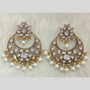 Tarangavi Gold Plated Polki Kundan Dangler Earrings