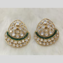 Tarangavi Gold Plated Polki Kundan Dangler Earrings
