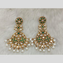 Tarangavi Gold Plated Polki Kundan Dangler Earrings