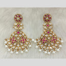 Tarangavi Gold Plated Polki Kundan Dangler Earrings
