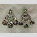 Tarangavi 2 Tone Plated Polki Kundan Jhumki Earrings