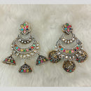 Tarangavi 2 Tone Plated Polki Kundan Jhumki Earrings