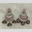 Tarangavi 2 Tone Plated Polki Kundan Jhumki Earrings