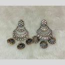 Tarangavi 2 Tone Plated Polki Kundan Jhumki Earrings