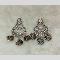 Tarangavi 2 Tone Plated Polki Kundan Jhumki Earrings