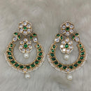 Tarangavi Gold Plated Polki Kundan Dangler Earrings
