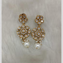 Tarangavi Gold Plated Polki Kundan Dangler Earrings