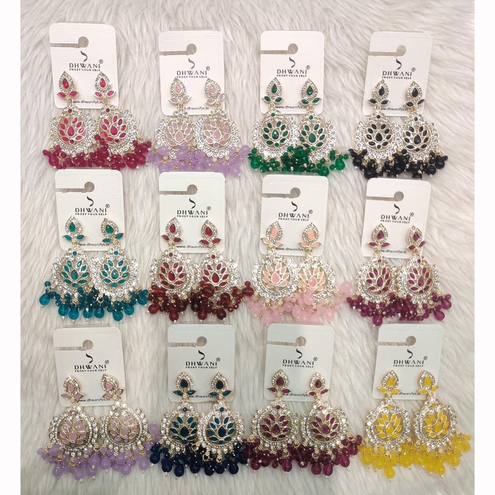 Dhwani Crystal Stone And Austrian Stone Beads Dangler Earrings
