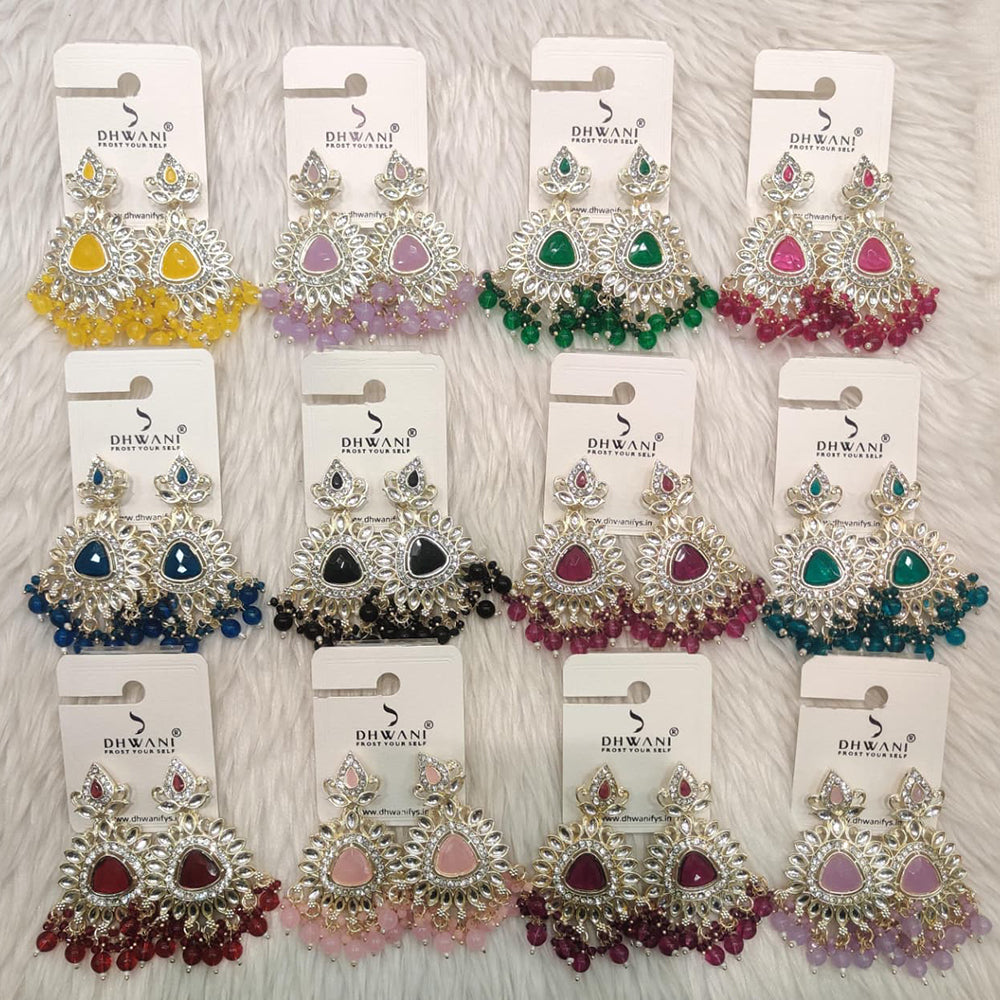 Dhwani Crystal Stone And Austrian Stone Beads Dangler Earrings