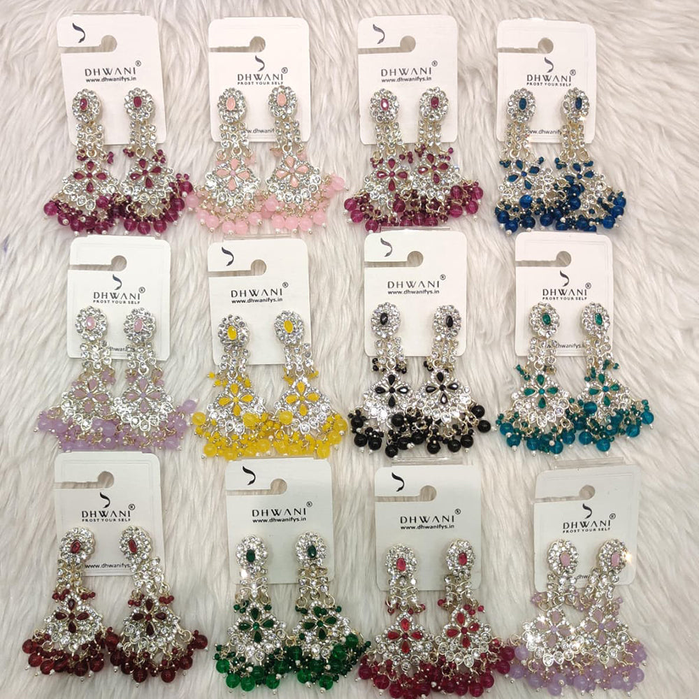 Dhwani Crystal Stone And Austrian Stone Beads Dangler Earrings