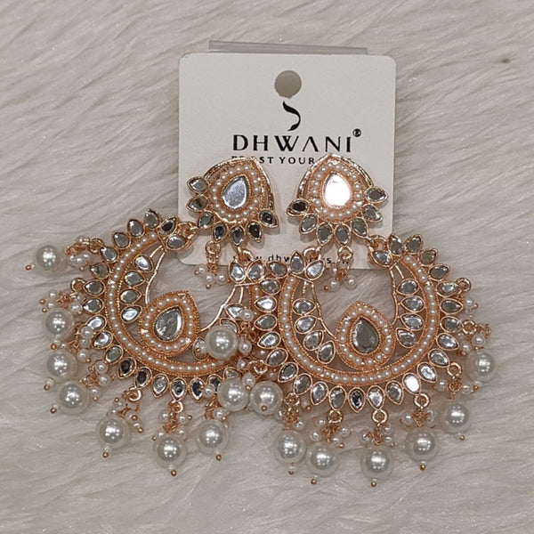 Dhwani Rose Gold Plated Mirror Dangler Earrings