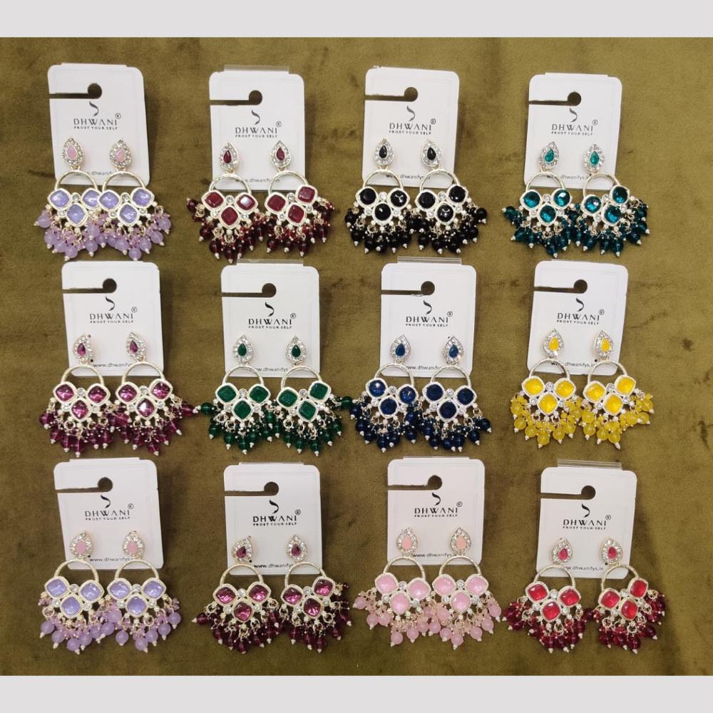 Dhwani Glamorous Austrian Stone And Kundan Beads Dangler Earrings