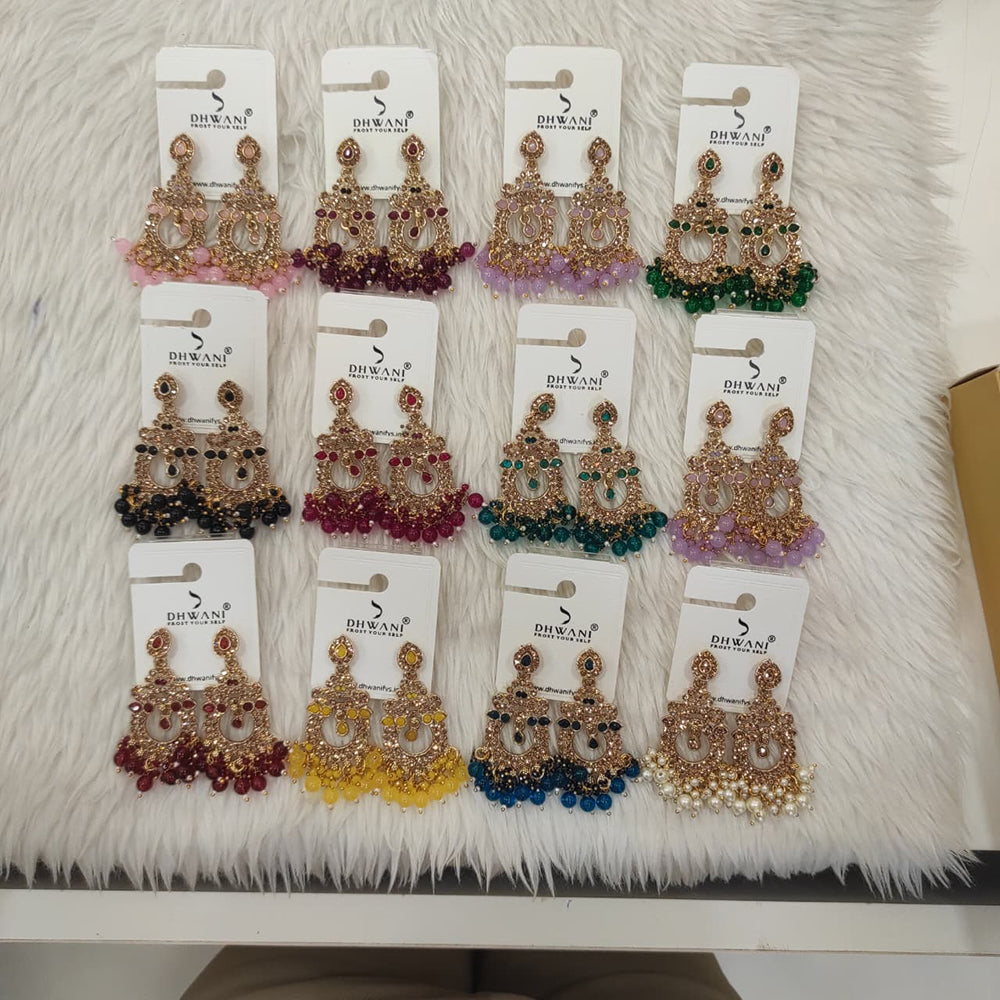 Dhwani Glamorous Austrian Stone And Beads Dangler Earrings