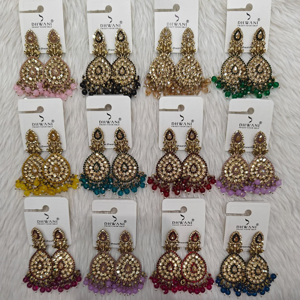 Dhwani Elegant Austrian Stone Pearl And Beads Dangler Earrings