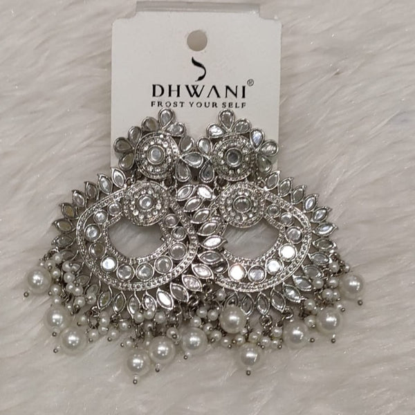 Dhwani Silver Plated Mirror Dangler Earrings