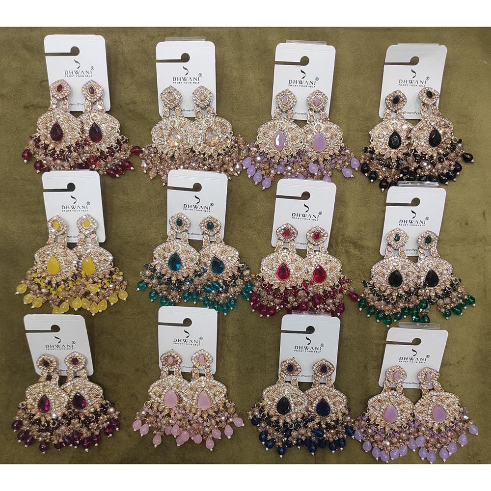 Dhwani Grace Crystal Stone Beads And Pearl Occasion Earrings
