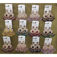 Dhwani Grace Crystal Stone Beads And Pearl Occasion Earrings