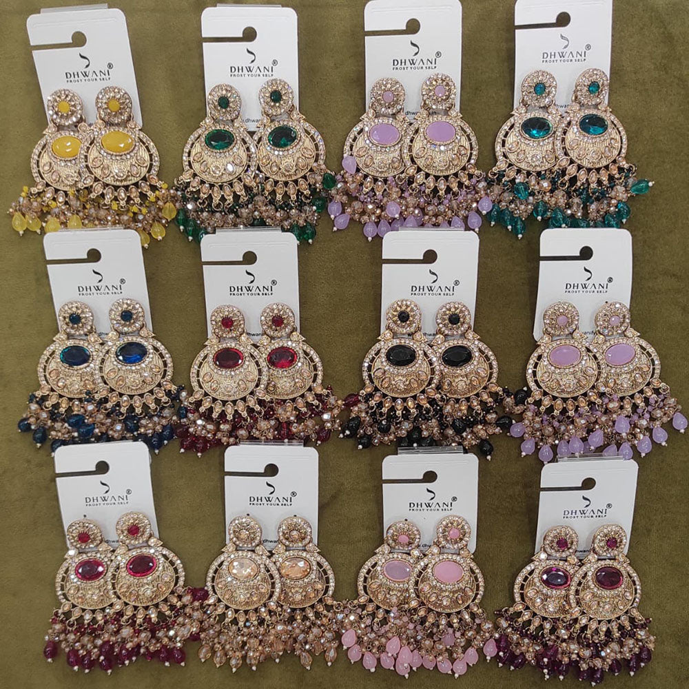 Dhwani Grace Crystal Stone Beads And Pearl Occasion Earrings