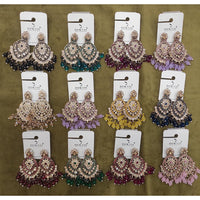 Dhwani Grace Crystal Stone Beads And Pearl Occasion Earrings