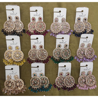 Dhwani Grace Crystal Stone Beads And Pearl Occasion Earrings