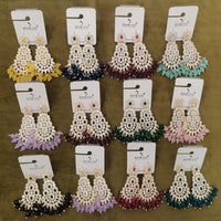 Dhwani Kundan And Austrian Stone Pearl Dangler Earrings