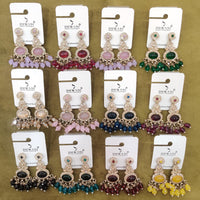 Dhwani Royal Kundan And Austrian Statement Pack of 12 Dangler Earrings