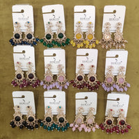 Dhwani Royal Kundan And Austrian Statement Pack of 12 Dangler Earrings