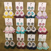 Dhwani Heritage Kundan Stone And Beads Pack of 12 Dangler Earrings