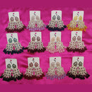 Dhwani Gold Plated Crystal Stone And Beads Dangler Earrings