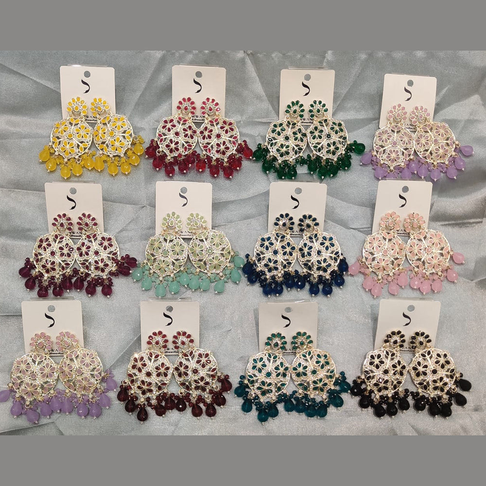 Dhwani Crystal Stone And Beads Dangler Earrings