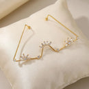 EtnicoFashion Gold Plated American Diamond Facelet Rimless Chainless Lensless Glasses Eyewear Statement Party Accessory for Women & Girls (F001)