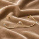EtnicoFashion Gold Plated American Diamond Facelet Rimless Chainless Lensless Glasses Eyewear Statement Party Accessory for Women & Girls (F002)