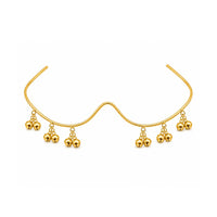 EtnicoFashion Gold Plated Bell Charm Facelet Rimless Chainless Lensless Glasses Eyewear Statement Party Accessory for Women & Girls (F007)
