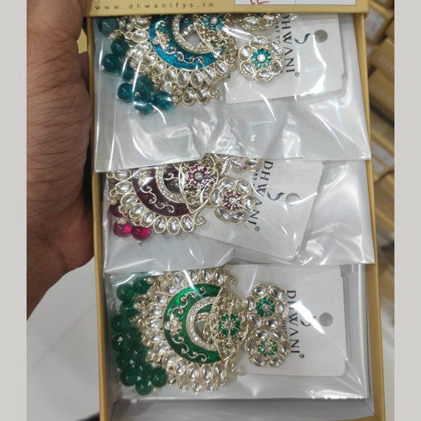 Dhwani Gold Plated Kundan Dangler  Earrings (Assorted Color)