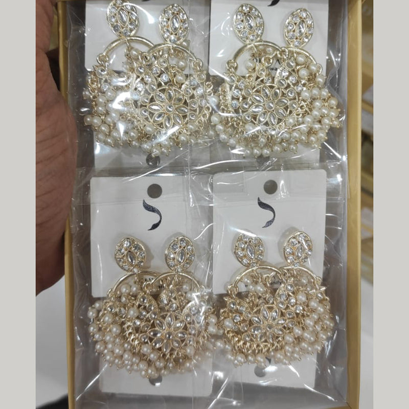 Dhwani Gold Plated Kundan Dangler Earrings (Assorted Color)