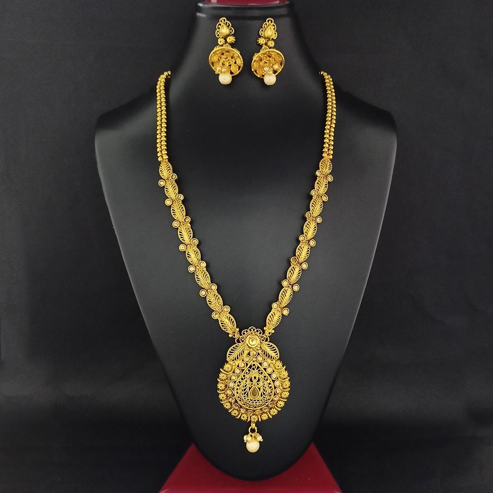 Darshana Jewels Gold Plated Brown Kundan Necklace Set  - FAP0001B