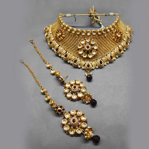 Darshana Jewels Stone Kundan Copper Necklace Set - FAP0105