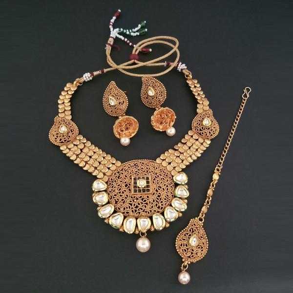 Darshana Jewels AD Stone Choker Copper Necklace Set With Maang Tikka - FAP0138C