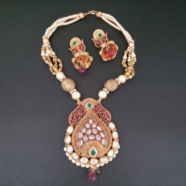 Darshana Jewels AD Stone Copper Necklace Set - FAP0189A