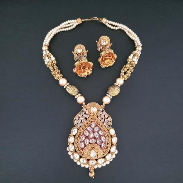 Darshana Jewels AD Stone Copper Necklace Set - FAP0189D