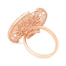 Etnico Rose Gold Plated Pink CZ American Diamond Round Princess Cut Adjustable Finger Rings For Women (Pink)