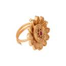 Etnico Gold Plated Traditional Design Comfort Fit Adjustable Finger Ring For Women (Style 3)