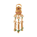 Etnico Rajwadi Plated Brass Adjustable Finger Ring with Pearl Beads & Latkan Chain for Women (Style 5)