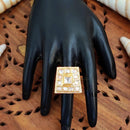 Js Fashion High Gold Royal Kundan And Pota Stone Designer Ring