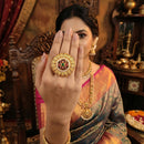 Js Fashion High Gold Royal Pota Stone And Pearl Designer Ring