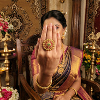 Js Fashion High Gold Royal Pota Stone Designer Ring