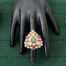 Js Fashion High Gold Royal Kundan And Pota Stone Designer Ring