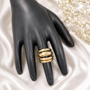 Js Fashion  Anti Tarnish Fancy High Gold Statement Ring for Women