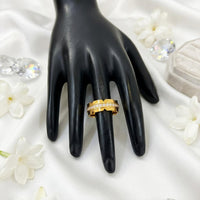 Js Fashion  Anti Tarnish Minimalist High Gold Anti Tarnish Stone Finger Ring